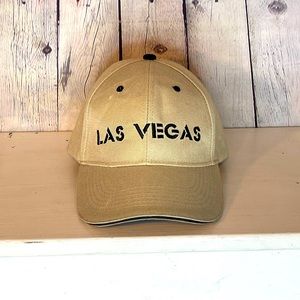 Las Vegas USA cities states baseball hat cap Arch letters khaki, and black